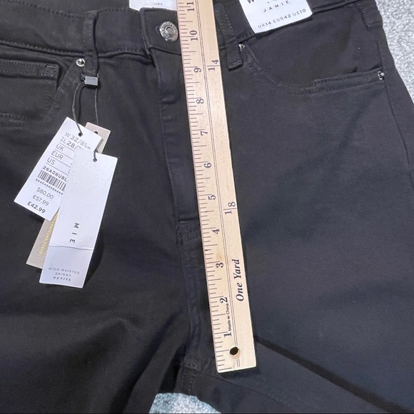 Topshop Jamie High Waisted Skinny Jeans Black Size 10 Petite 32x28 - Picture 9 of 11